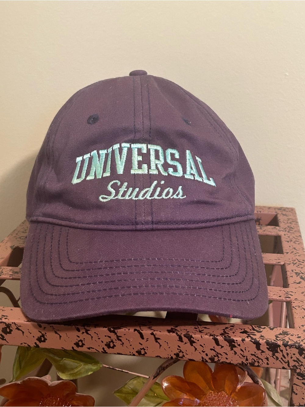 Official Universal Studios Embroidered Dad Hat Baseball Cap Purple Plum Cotton